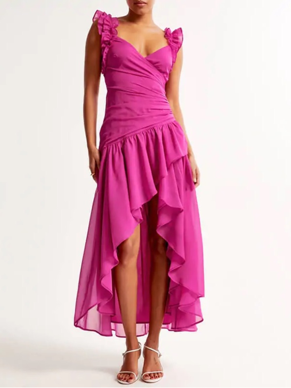 Abercrombie & Fitch Ruffle Strap High-Low Maxi Dress